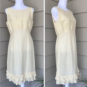 PVL Silk Dress Made in Italy Sleeveless Open Tie Back Ruffle Trim Women’s SZ 10